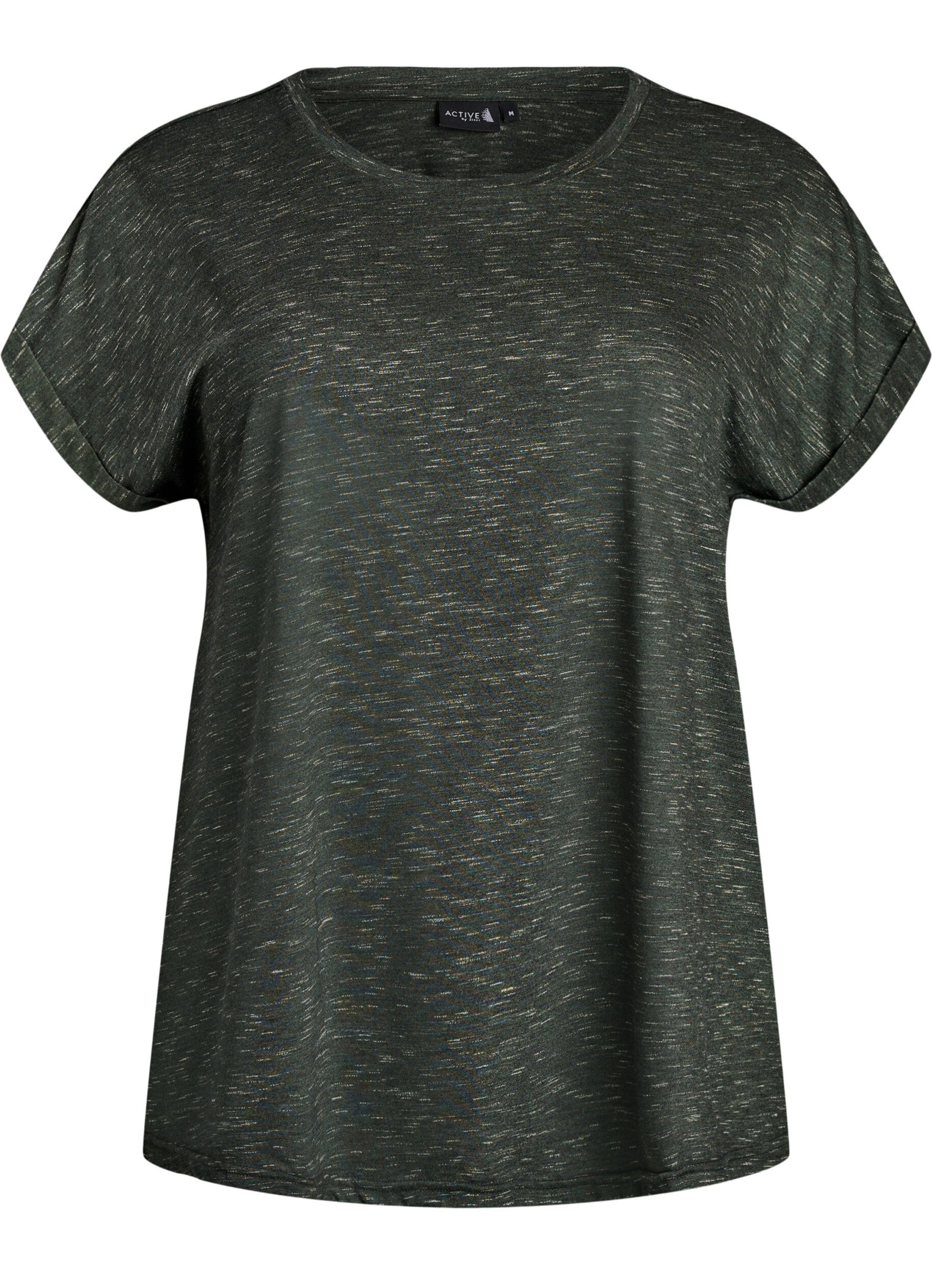 ZizziL&oslash;s tr&aelig;nings t-shirt med korte &aelig;rmer, Gr&oslash;n, Packshot image number 0