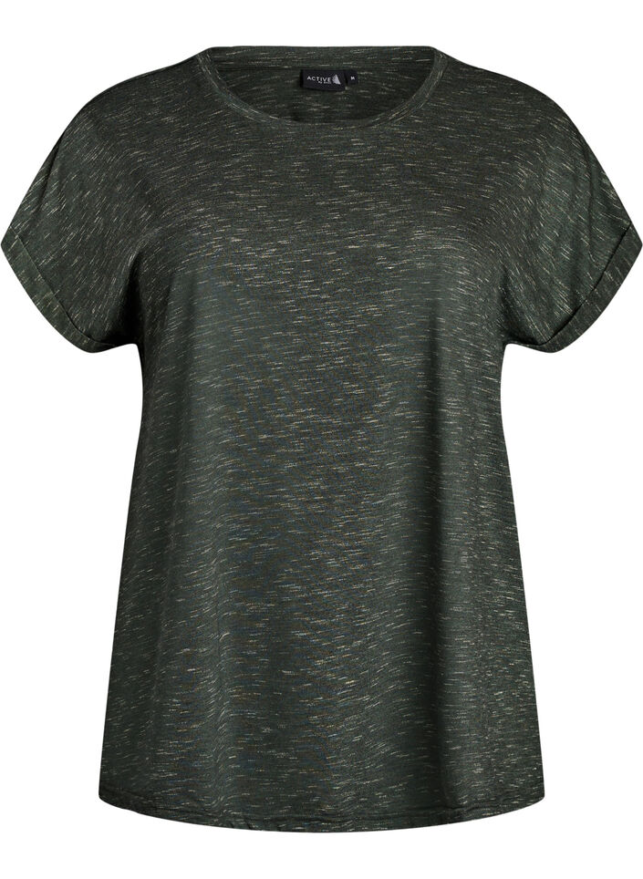 L&oslash;s tr&aelig;nings t-shirt med korte &aelig;rmer, Gr&oslash;n, Packshot image number 0