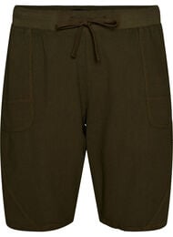 L&oslash;se shorts i bomuld med lommer, Gr&oslash;n