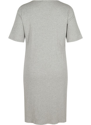 Kortærmet kjole i ribkvalitet, Light Grey Melange, Packshot image number 1