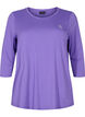 Tr&aelig;ningsbluse med 3/4 &aelig;rmer, Lilla, Packshot image number 0