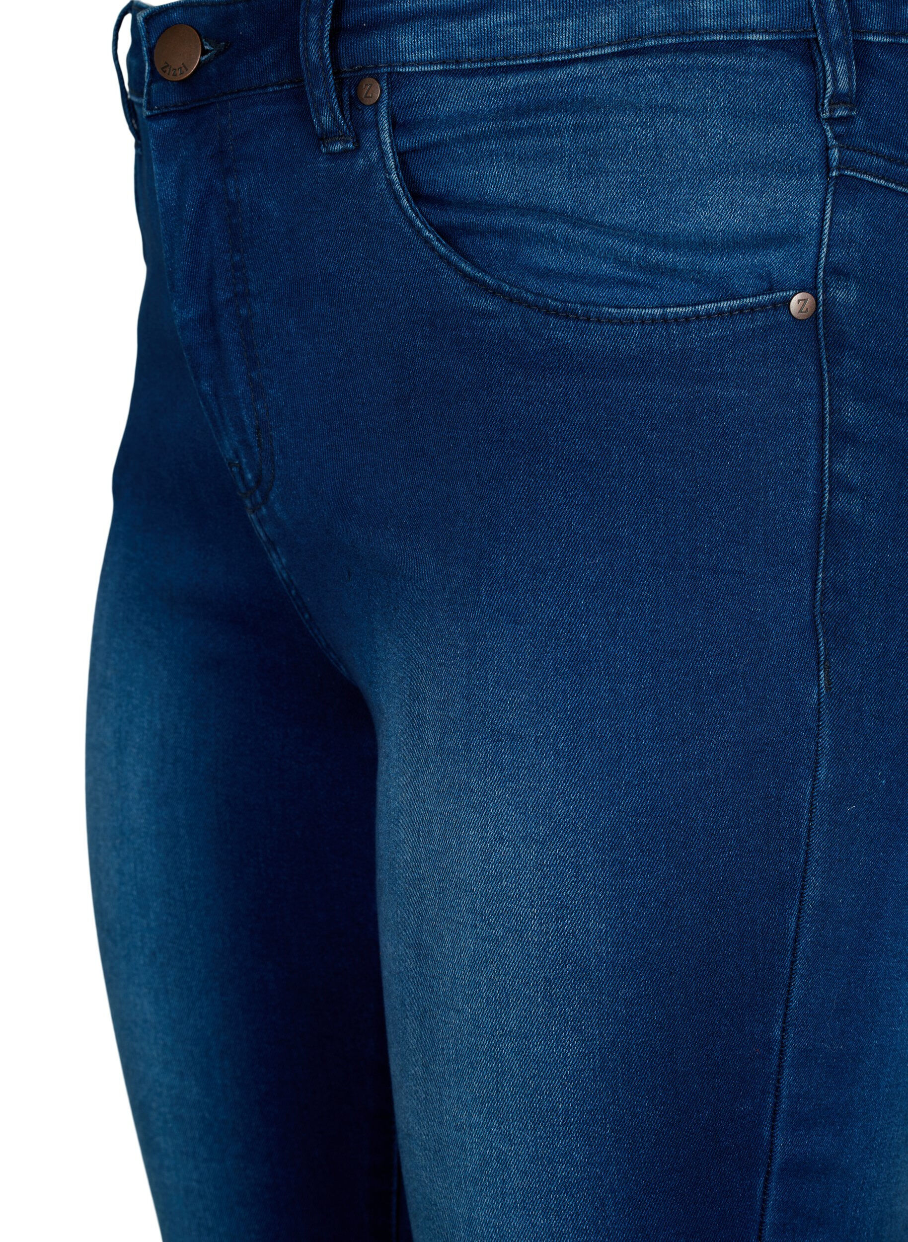 ZizziSuper slim Amy jeans med h&oslash;j talje, Blue Denim, Packshot image number 2