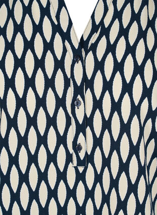 Printet bluse med korte ærmer, Oval AOP, Packshot image number 2