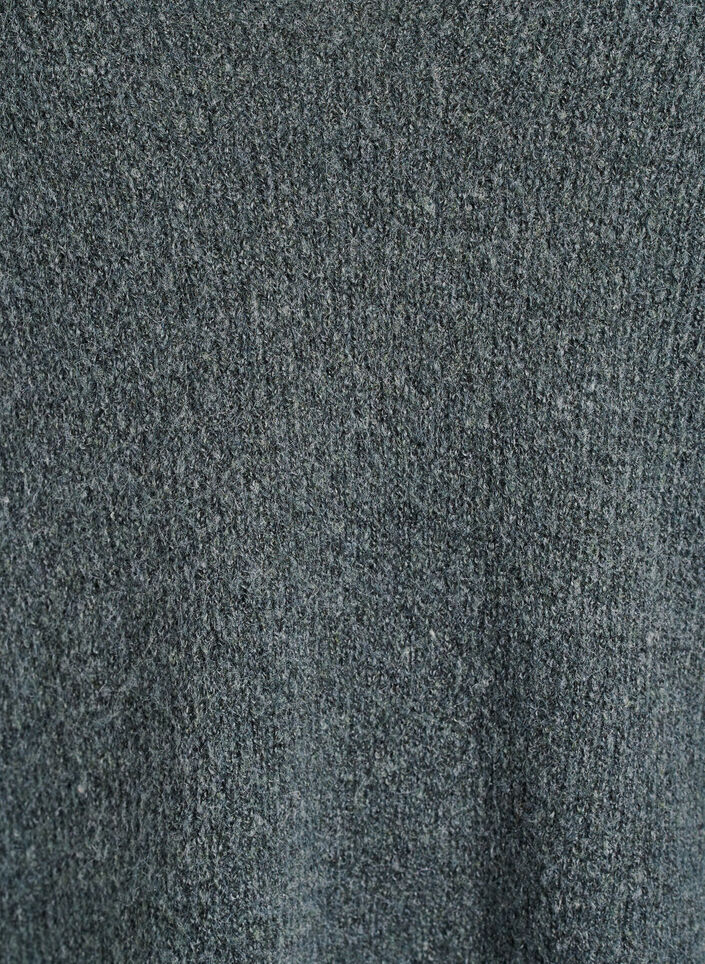 Strikbluse med V-hals og raglan&aelig;rmer, Gr&oslash;n, Packshot image number 2