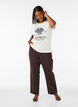 T-shirt i bomuld med printmotiv, Vanilla, Model image number 1