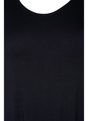 Kortærmet natkjole i viskose , Black, Packshot image number 2