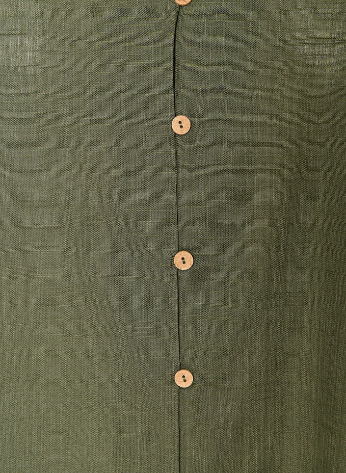 Kort&aelig;rmet bomuldsskjorte med V-udsk&aelig;ring, Gr&oslash;n, Packshot image number 2