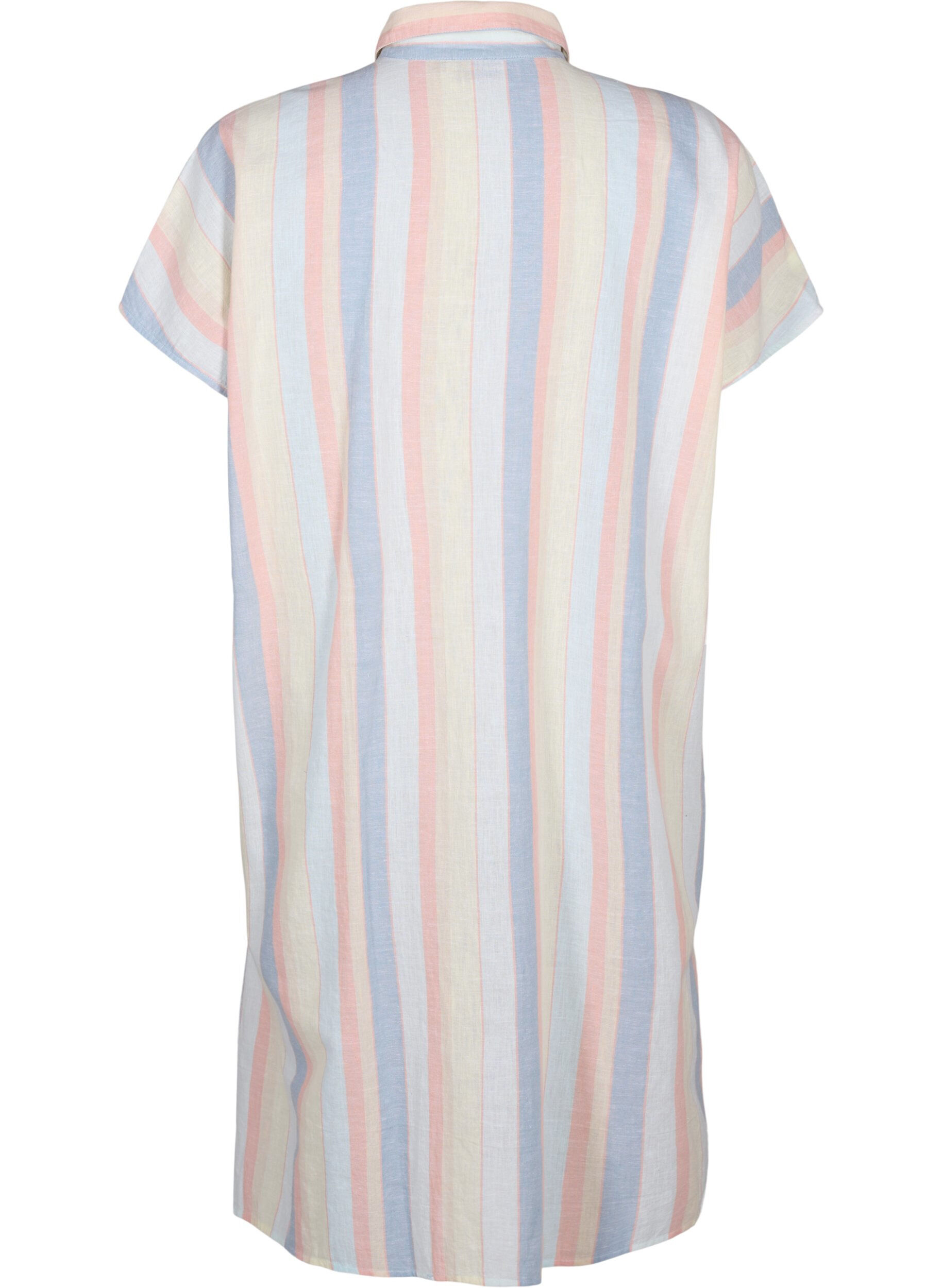 Zizzi Lang skjorte i bomuldsmix med h&oslash;r , Hvid, Packshot image number 1