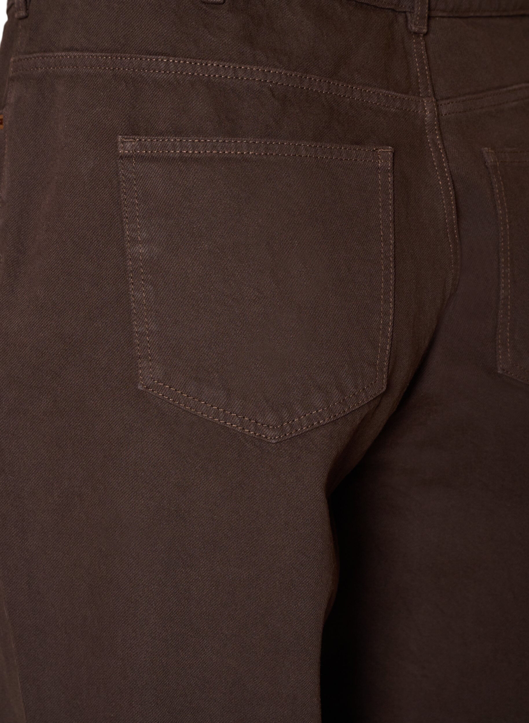 ZizziFarvede Kiana jeans med lige pasform, Brun, Packshot image number 3