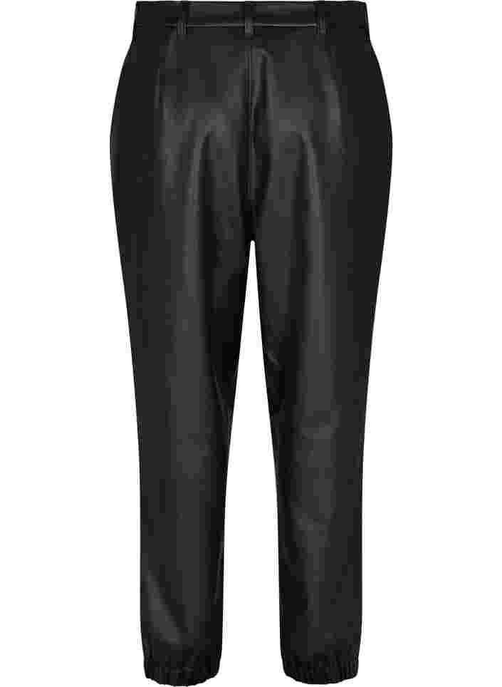 Bukser i imiteret læder, Black, Packshot image number 1