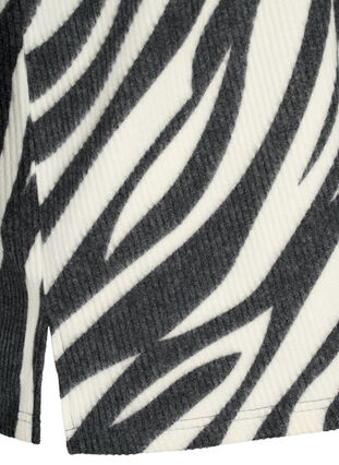 Bluse med 3/4 ærmer og zebramønster, White Zebra, Packshot image number 3