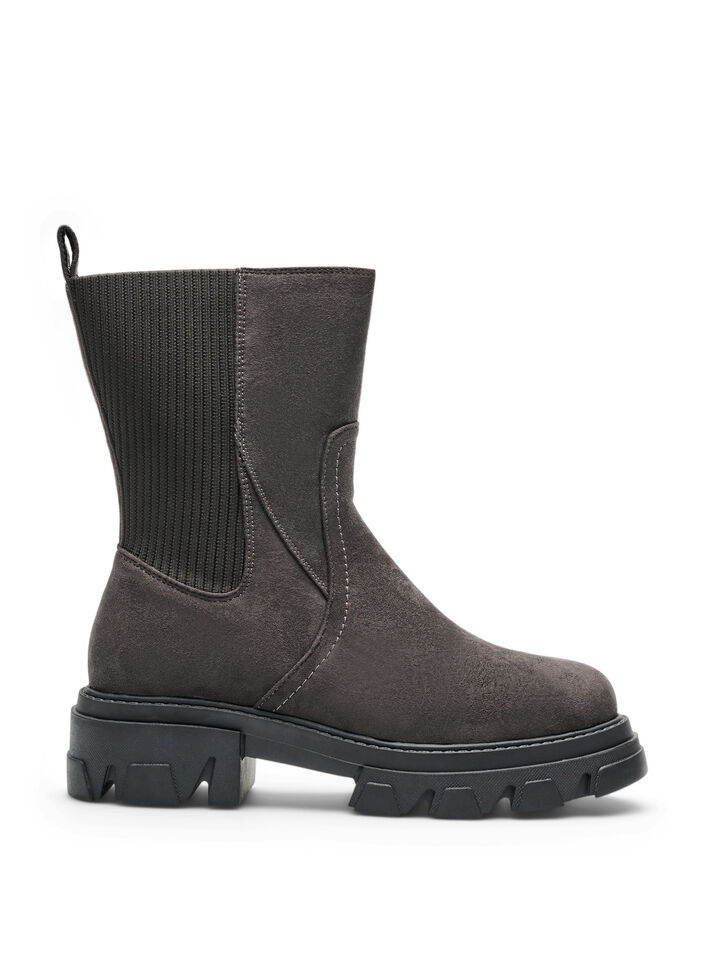 Chunky st&oslash;vle i imiteret ruskind, Brun, Packshot image number 0