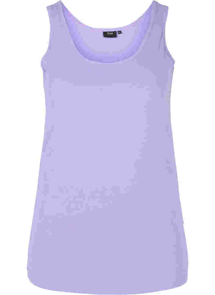 Ensfarvet basis top i bomuld, Paisley Purple, Packshot image number 0