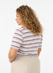 Rib T-shirt med striber og knapdetalje, Lilla, Model image number 2