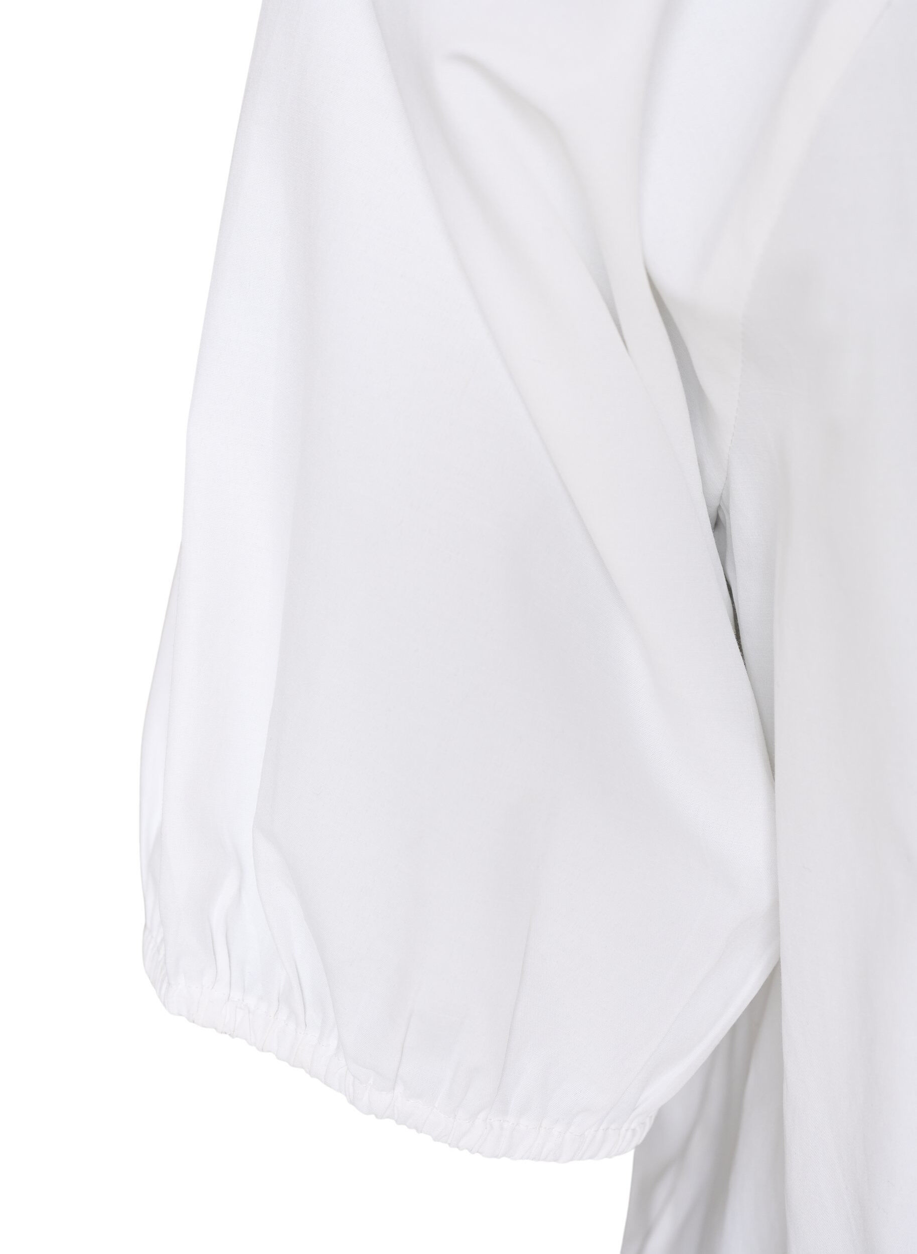 ZizziSkjortebluse med knaplukning og bindeb&aring;nd, Hvid, Packshot image number 3