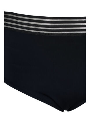 Højtaljet bikini trusse med mesh, Black, Packshot image number 2
