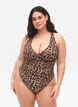 Badedragt med krydset ryg og udtagelige indlæg, Leopard Print, Model image number 0