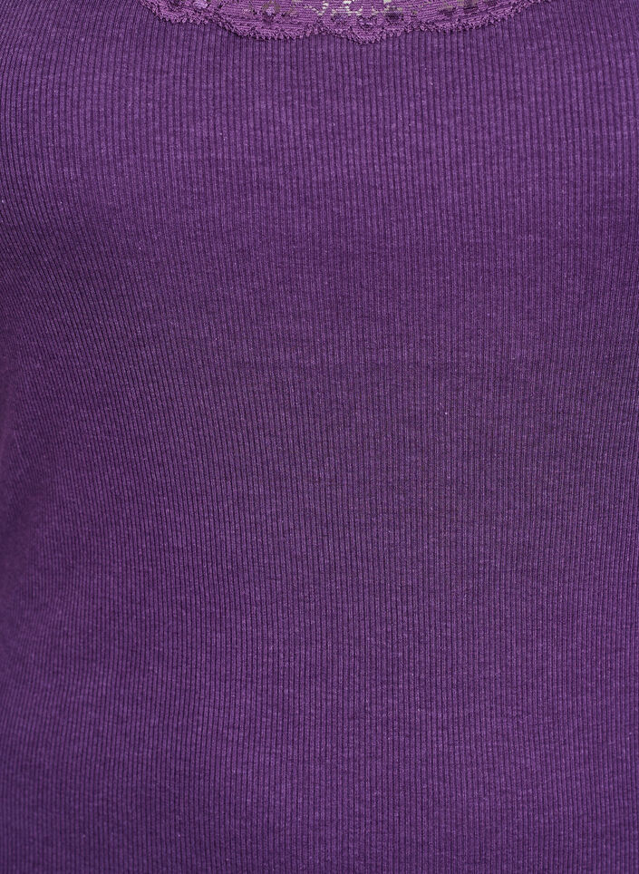 Top med blondekant, Lilla, Packshot image number 2