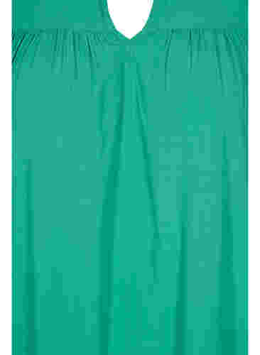 Langærmet viskose kjole med smockdetaljer, Mint, Packshot image number 2