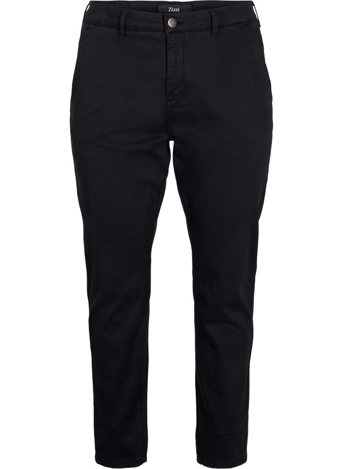 Chinos i bomuld, Black, Packshot image number 0