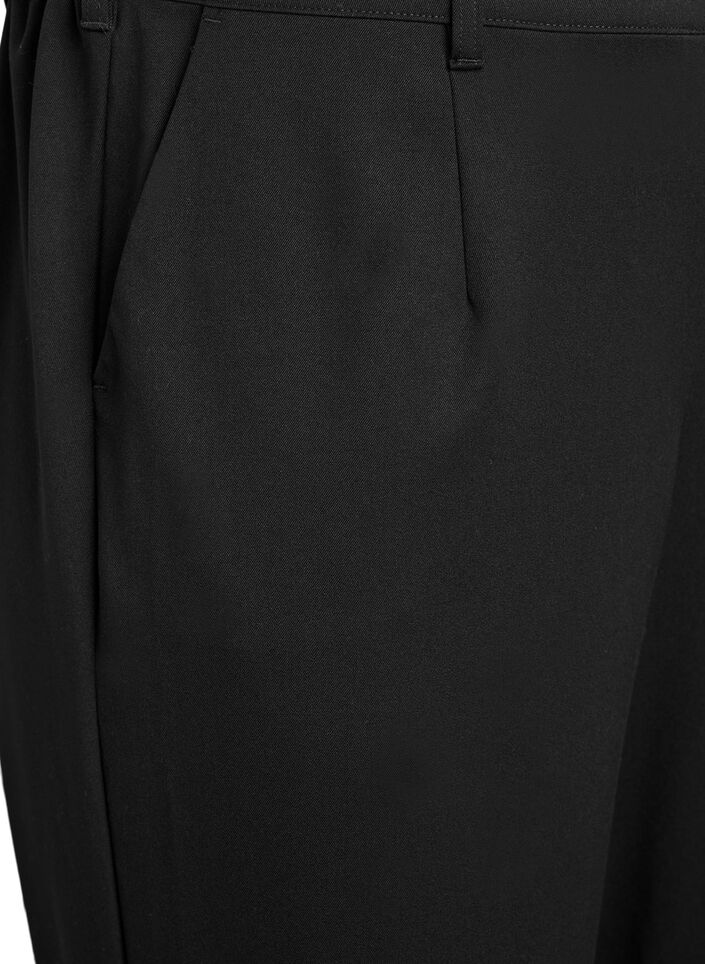 Bukser med høj talje og elastisk linning bagpå, Sort, Packshot image number 2