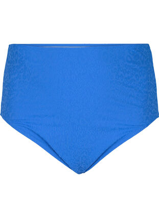 Bikini trusser med høj talje og leostruktur, Palace Blue, Packshot image number 0