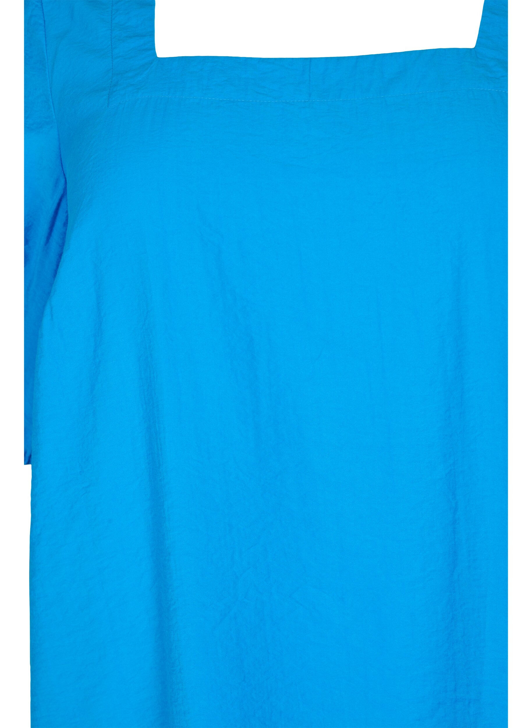 Zizzi Bluse med ballon&aelig;rmer, Indigo Bunting, Packshot image number 2