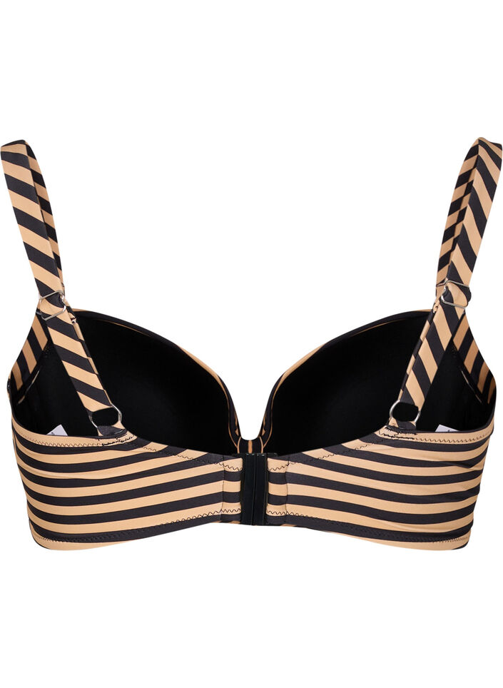 Bikini bh med b&oslash;jle og m&oslash;nster, Brun, Packshot image number 1
