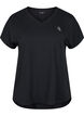 Kort&aelig;rmet tr&aelig;nings t-shirt med v-hals, Sort, Packshot image number 0