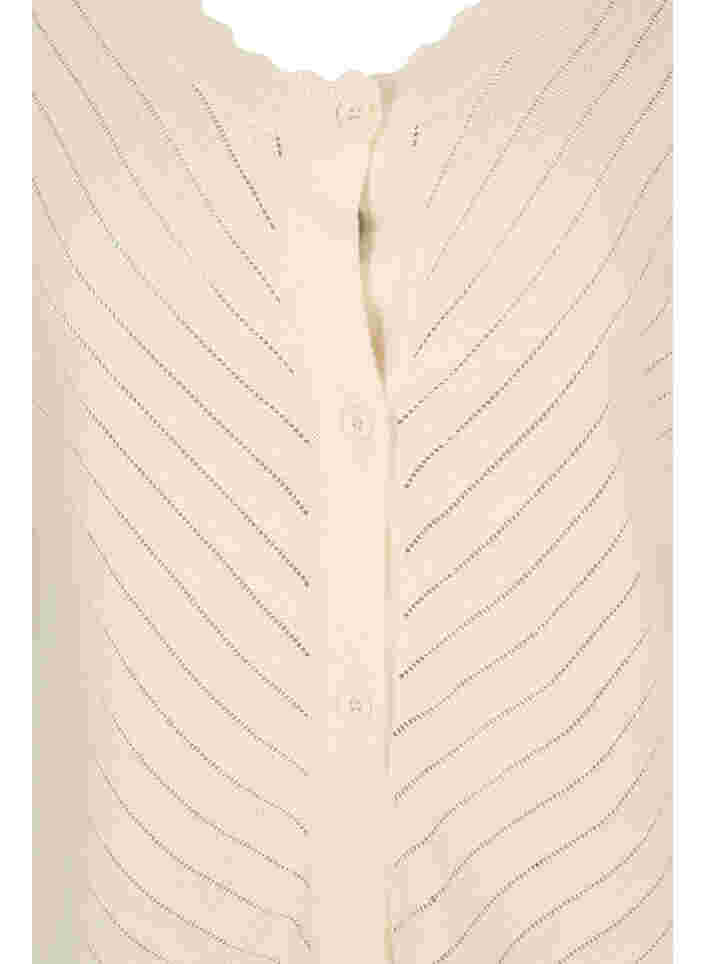 Strik cardigan med korte ærmer, Warm Off-white, Packshot image number 2