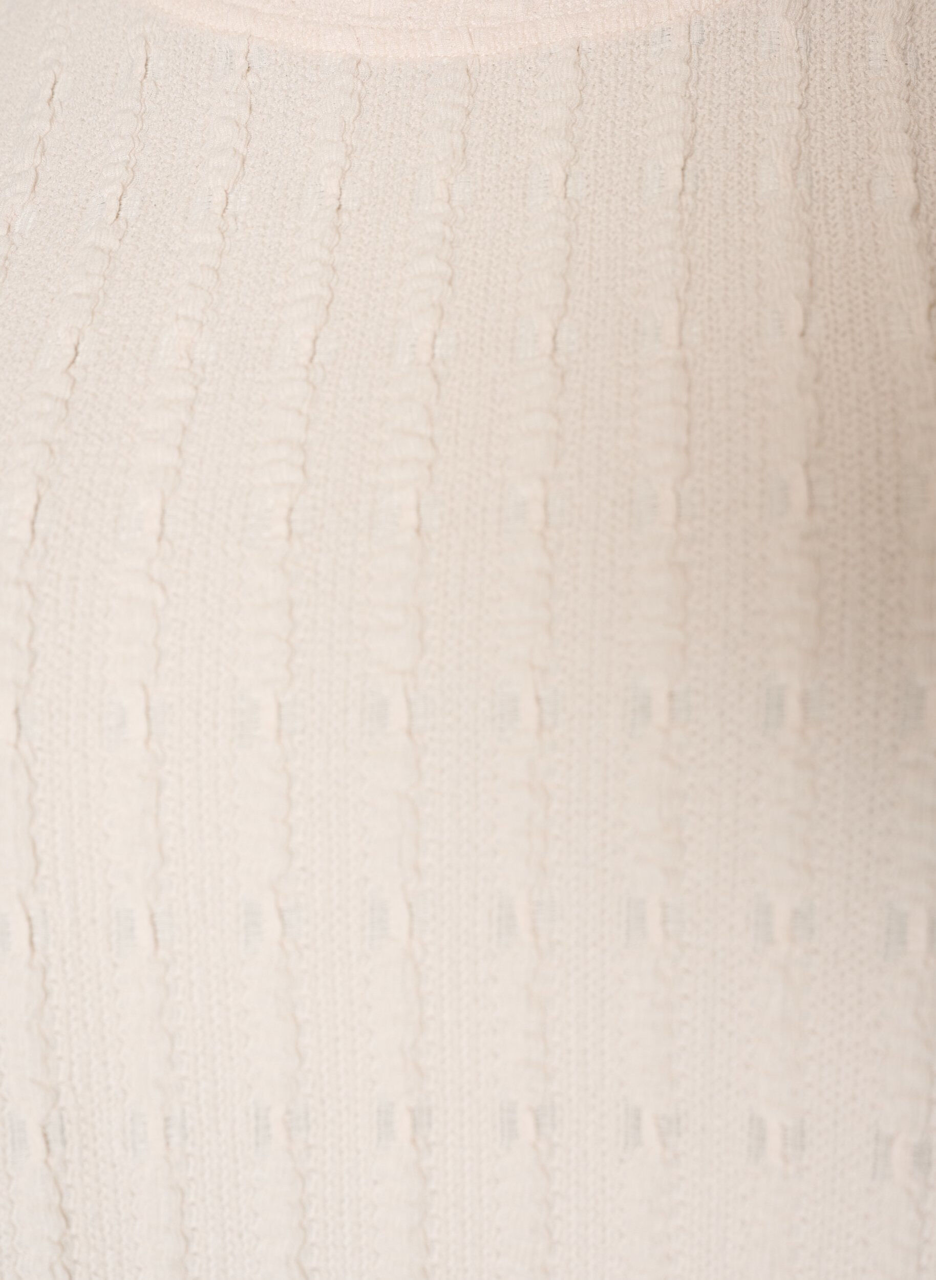 ZizziStruktureret bluse med fl&aelig;sekant, Vanilla, Packshot image number 2