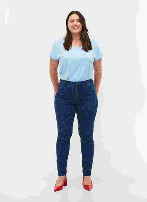 Super slim Amy jeans med printdetaljer