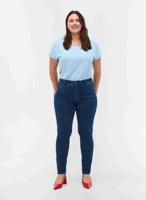 Super slim Amy jeans med printdetaljer