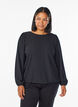 Bluse med s&oslash;lv glimmer, Sort, Model image number 0