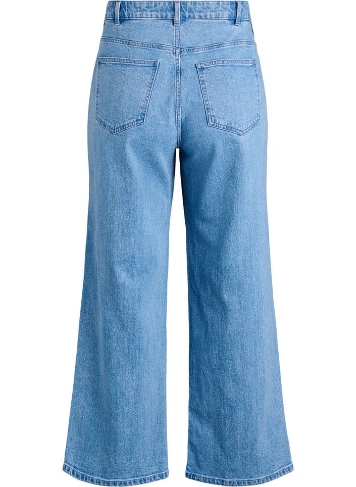 Wide leg jeans med h&oslash;j talje, Bl&aring;, Packshot image number 1