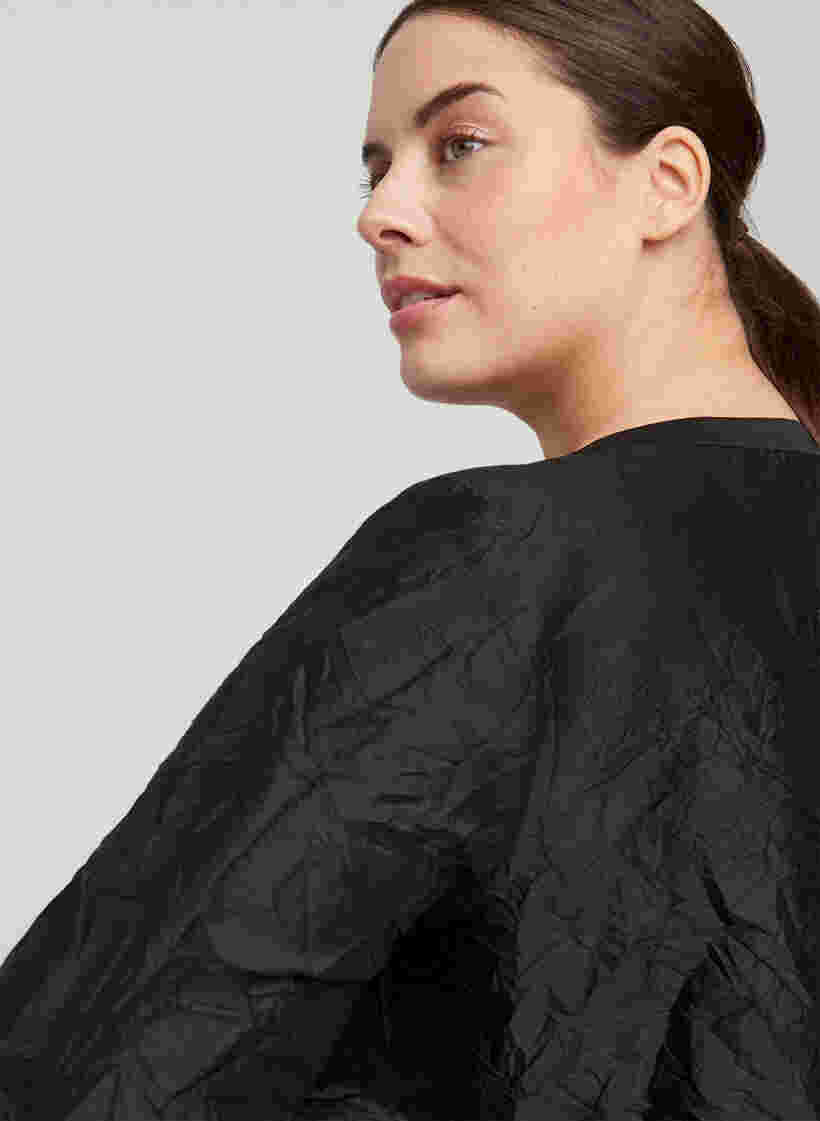 Struktureret jakke med v-udskæring, Black, Model image number 2