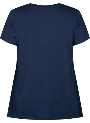 Bomulds t-shirt med korte ærmer, Navy Blazer SOLID, Packshot image number 1