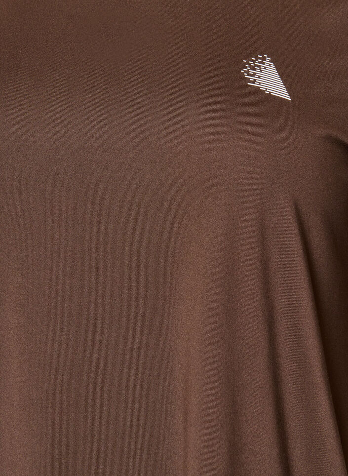 Tr&aelig;ningsbluse med 3/4 &aelig;rmer, Brun, Packshot image number 2
