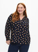 FLASH - Langærmet bluse med print, Blue Double Dot, Model image number 0
