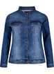 Kort denimjakke i bomuld, Blue denim, Packshot image number 0