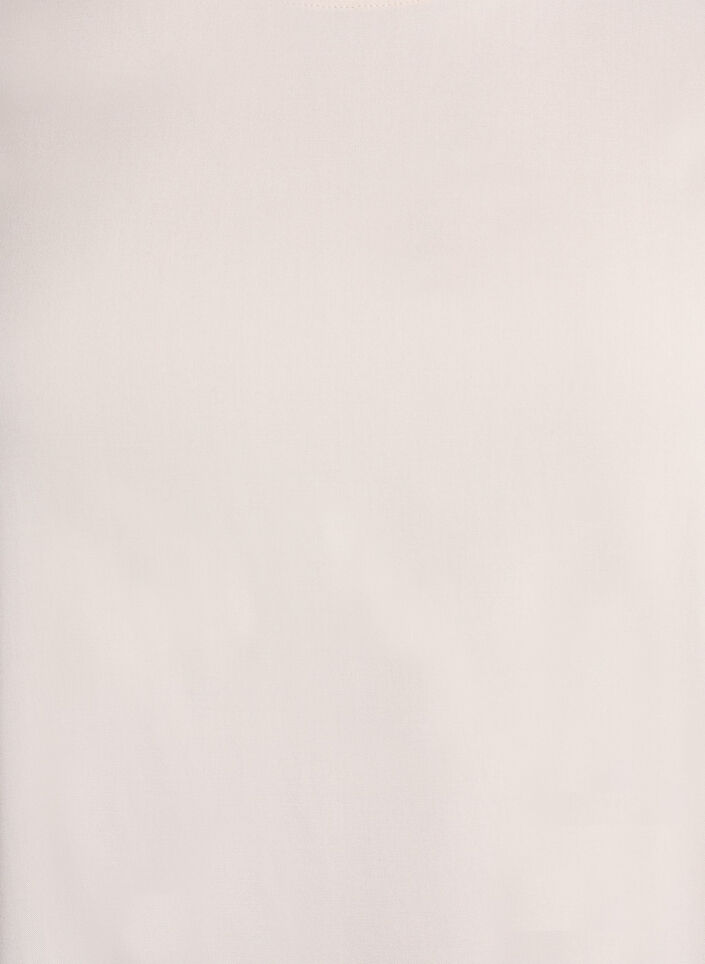 Kort&aelig;rmet v&aelig;vet bluse med rund hals, Beige, Packshot image number 2