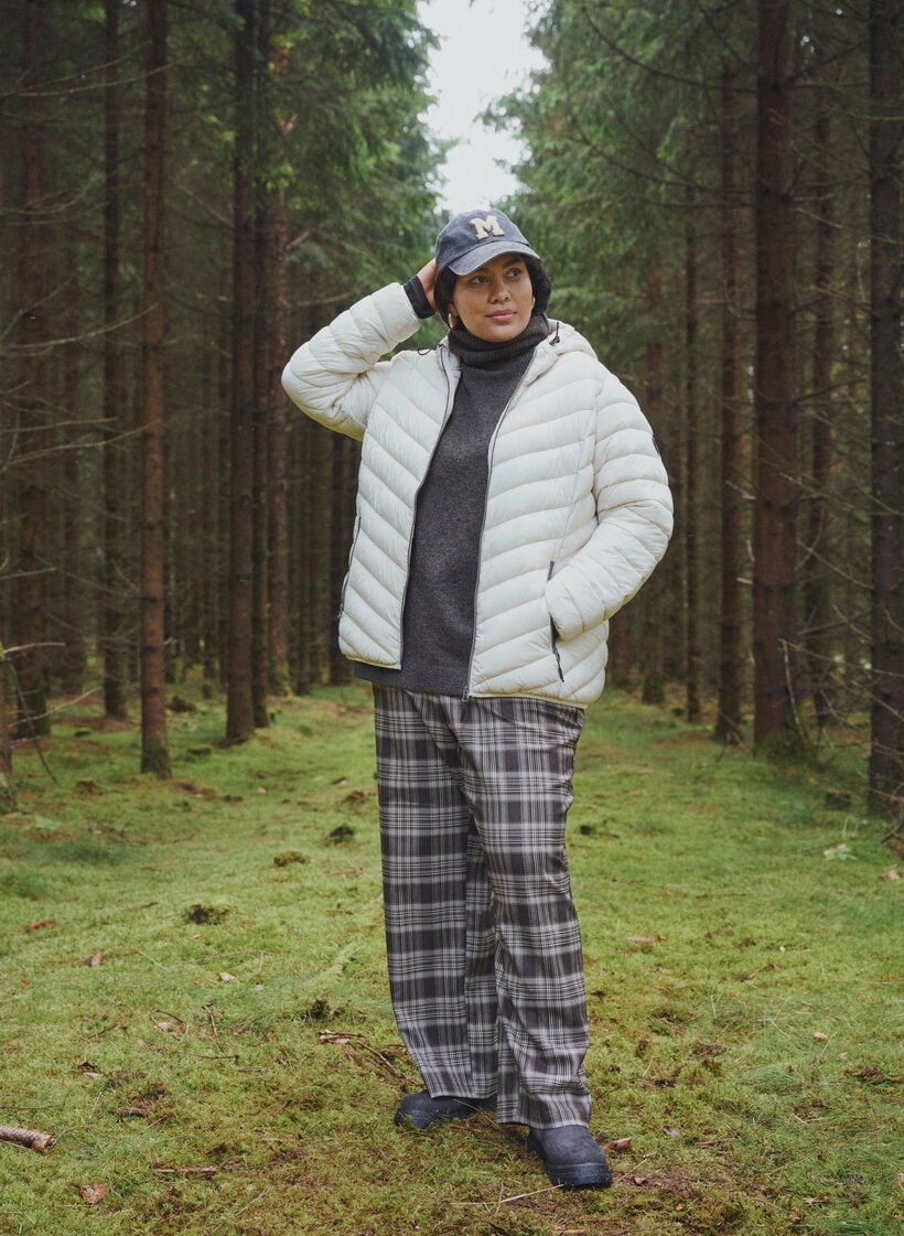 Letv&aelig;gts jakke med h&aelig;tte, Beige, Image