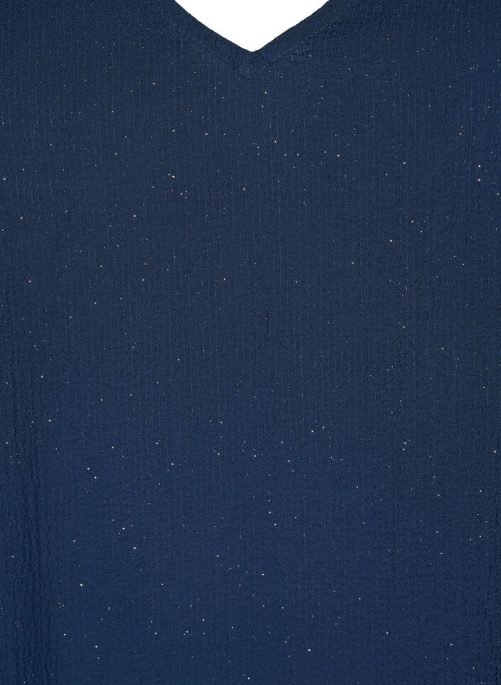 FLASH - Langærmet kjole med glitter, Navy w. Gold , Packshot image number 2