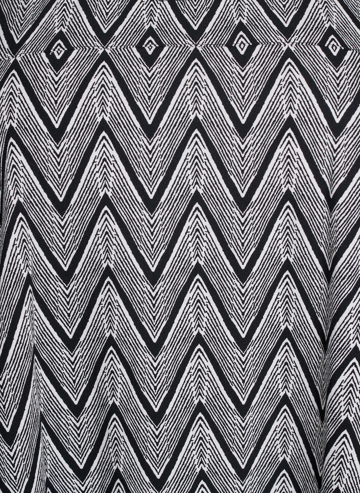 Kort&aelig;rmet bomuldskjole med print, Sort, Packshot image number 2
