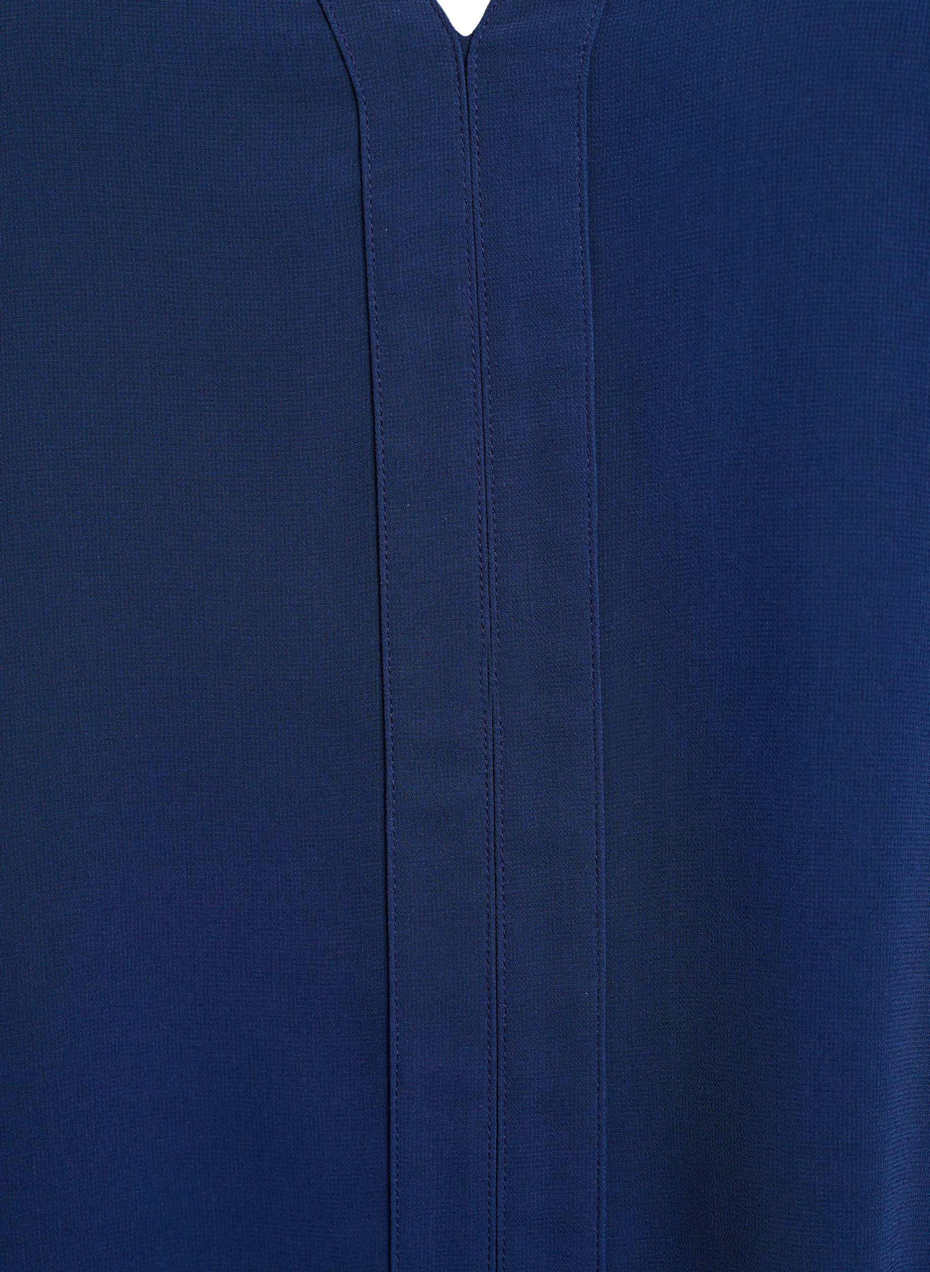 Zizzi Bluse med transparente &aelig;rmer og smock, Bl&aring;, Packshot image number 2