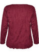 Jerseybluse med b&oslash;lget struktur, R&oslash;d, Packshot image number 1