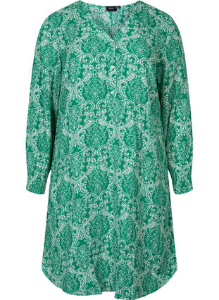 Printet kjole i viskose, Jolly Green Oriental, Packshot image number 0