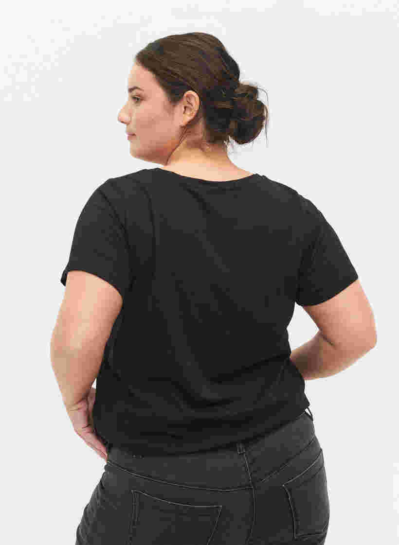 Kortærmet bomulds t-shirt med tryk, Black Rock, Model image number 1