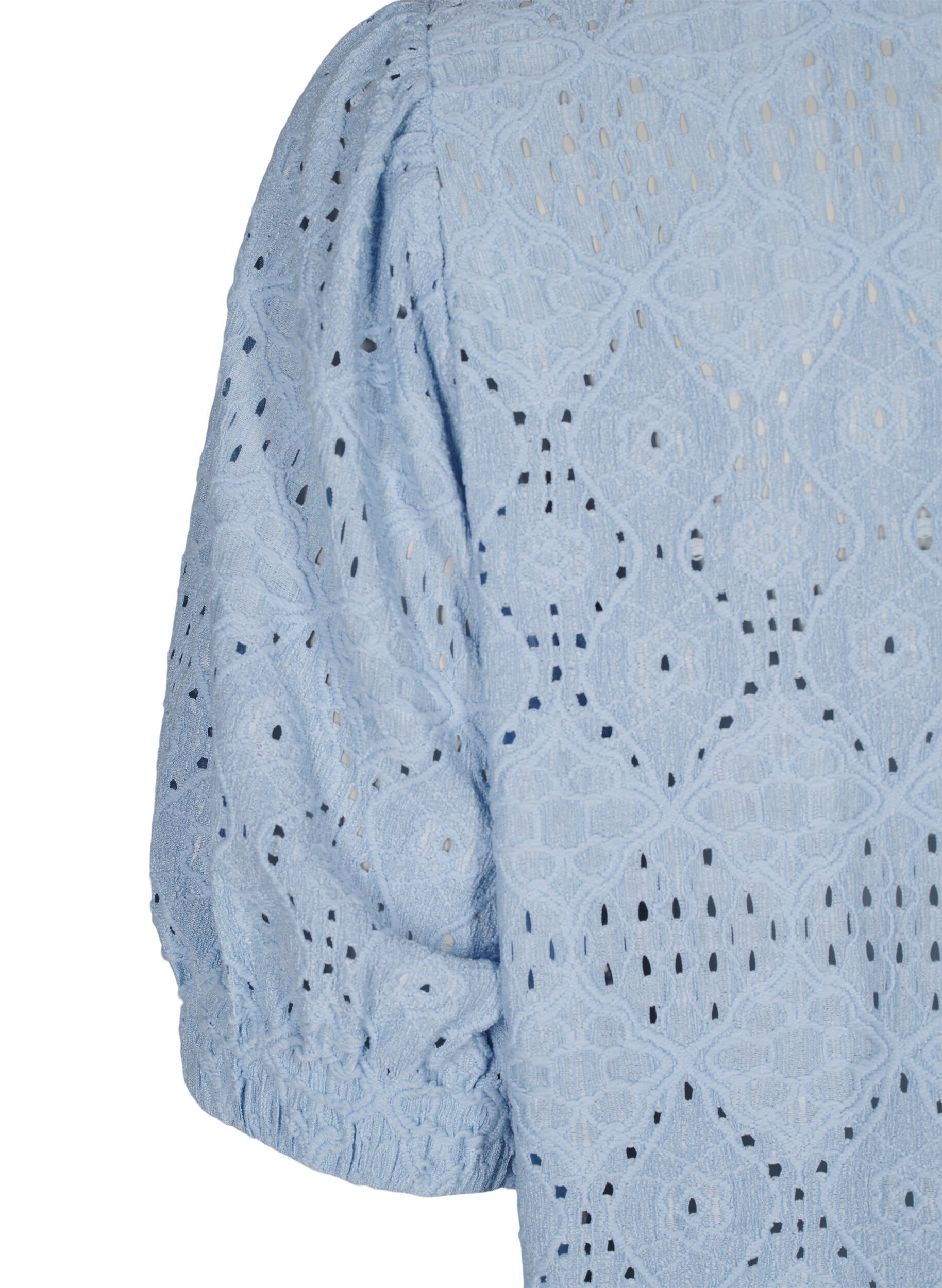 Zizzi Kort kjole med v-hals og hulm&oslash;nster, Cashmere Blue, Packshot image number 3
