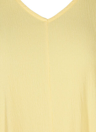 Kjole med pufærmer og v-hals, Mellow Yellow, Packshot image number 2